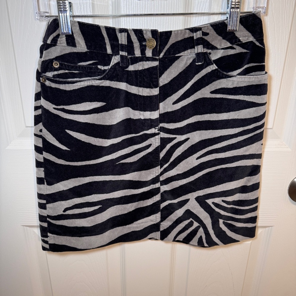 Boden Zebra Velvet Skirt